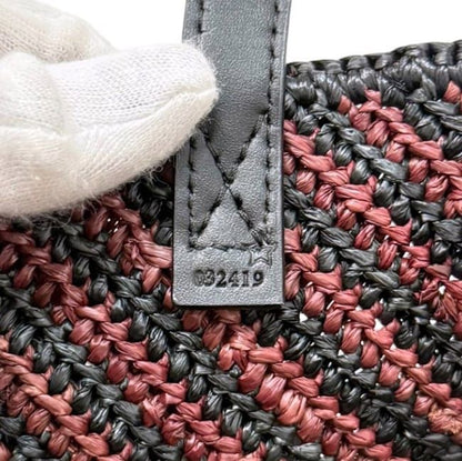 Loewe Tote Bag Folded Tote Medium Black Bordeaux Pink