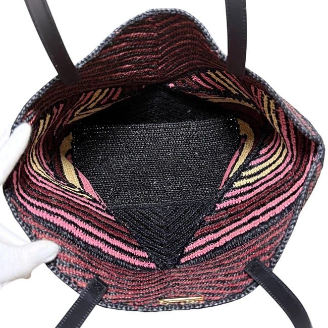 Loewe Tote Bag Folded Tote Medium Black Bordeaux Pink