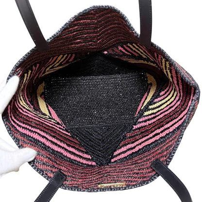 Loewe Tote Bag Folded Tote Medium Black Bordeaux Pink