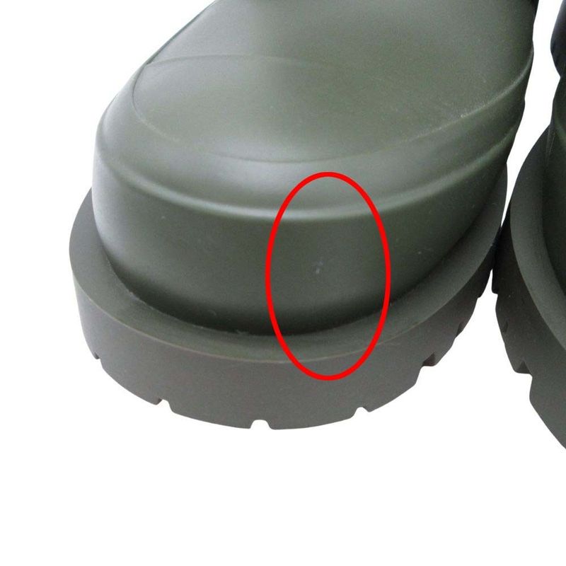 20ss Christian Dior Camp Lace Up Rain Rubber Combat Boots 35/22.0 Khaki Women's