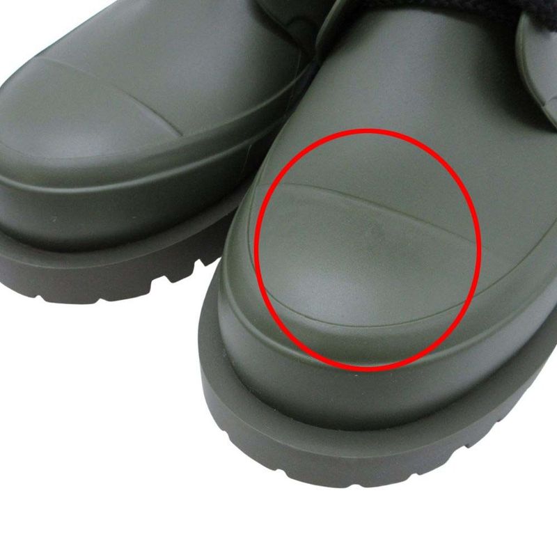 20ss Christian Dior Camp Lace Up Rain Rubber Combat Boots 35/22.0 Khaki Women's