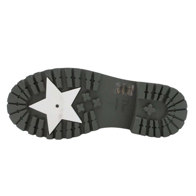 20ss Christian Dior Camp Lace Up Rain Rubber Combat Boots 35/22.0 Khaki Women's