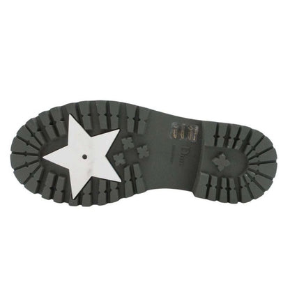 20ss Christian Dior Camp Lace Up Rain Rubber Combat Boots 35/22.0 Khaki Women's