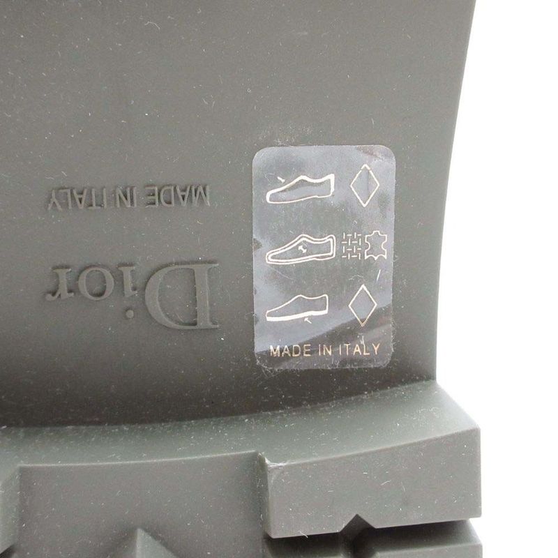 20ss Christian Dior Camp Lace Up Rain Rubber Combat Boots 35/22.0 Khaki Women's