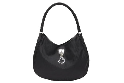 Dior Trotter Shoulder Bag Canvas Black Silver