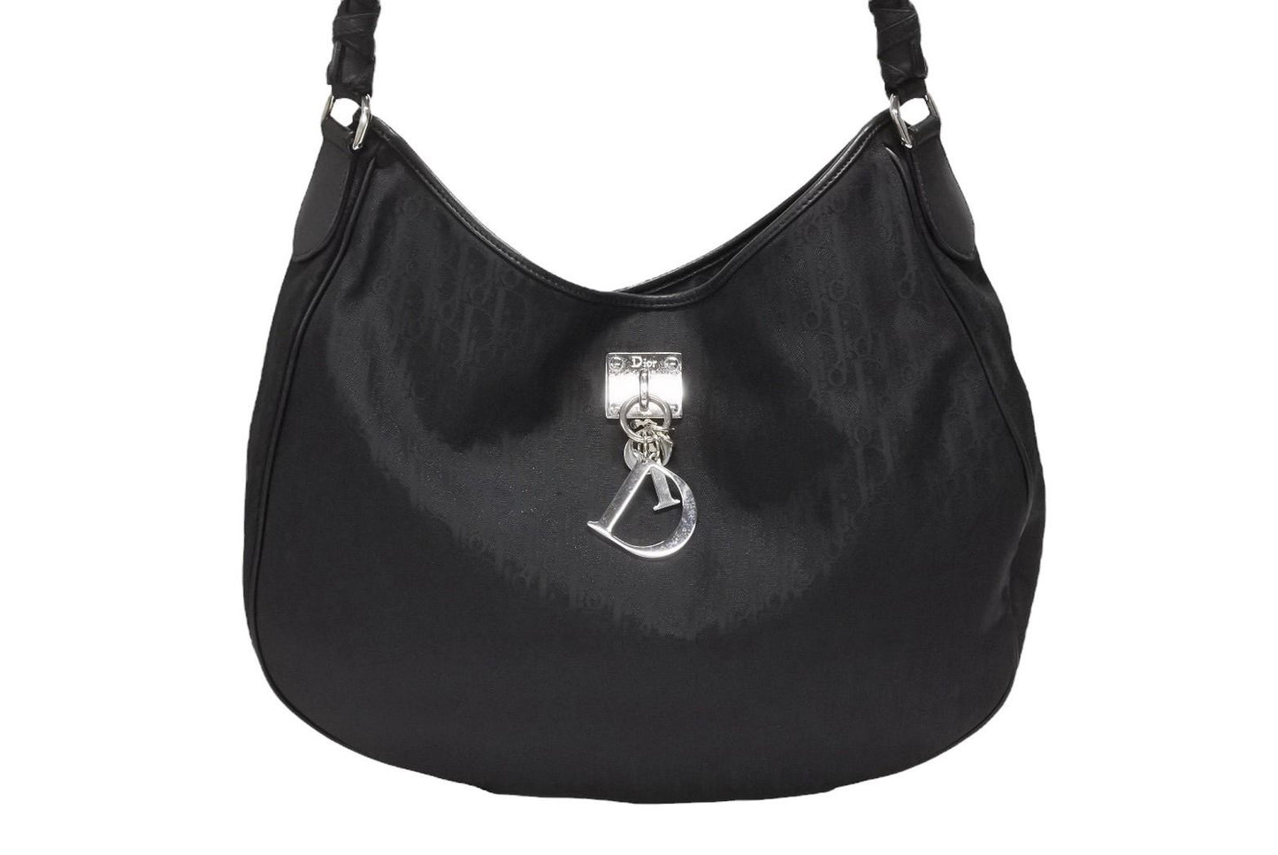 Dior Trotter Shoulder Bag Canvas Black Silver — view 2