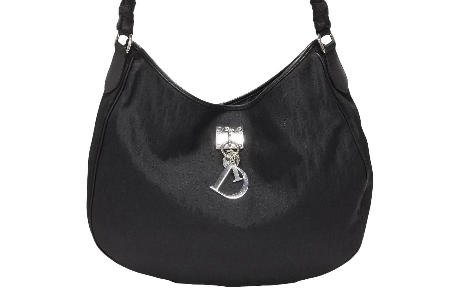 Dior Trotter Shoulder Bag Canvas Black Silver — view 2