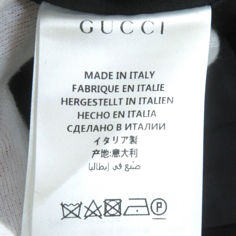 Gucci 455739) 100% Wool Logo Button Single Chester Coat Long Length Black 36