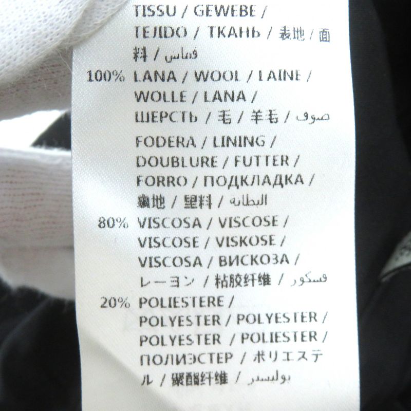 Gucci 455739) 100% Wool Logo Button Single Chester Coat Long Length Black 36