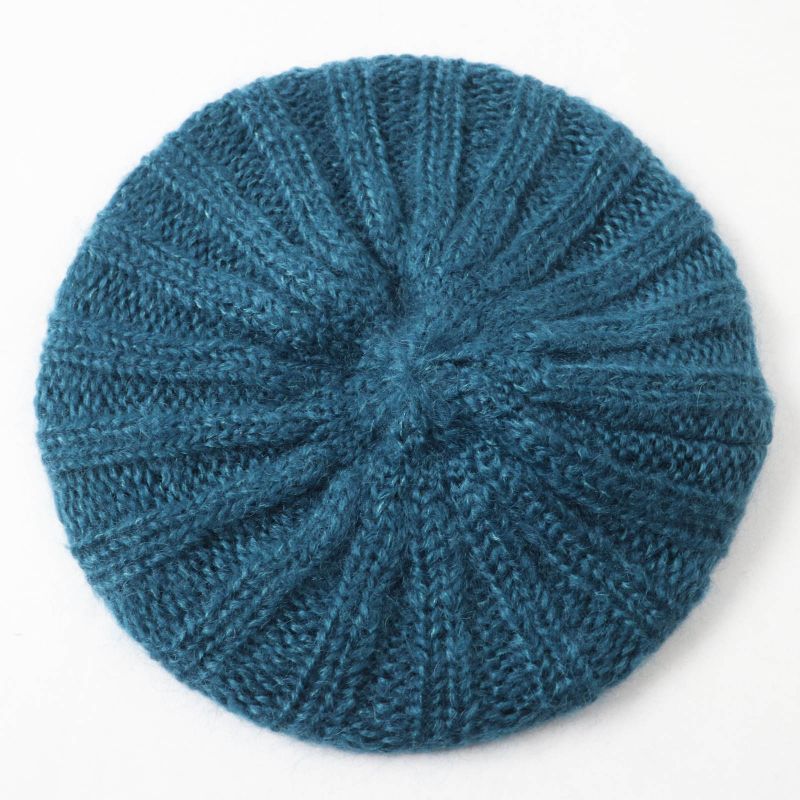 Gucci 331985 Mohair Silk Interlocking Ghardware Knit Beret/knit Cap Blue Silver