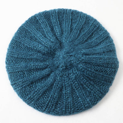 Gucci 331985 Mohair Silk Interlocking Ghardware Knit Beret/knit Cap Blue Silver