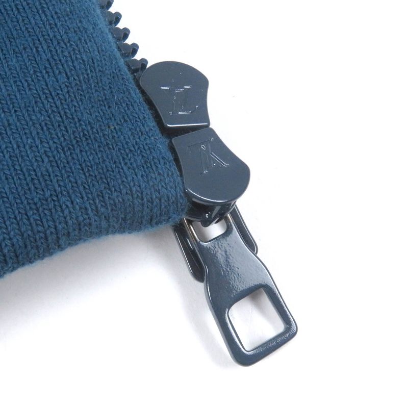 Louis Vuitton 22AW LV Gradient Logo Embroidery Zip-up Fleece Vest Gilet Blue