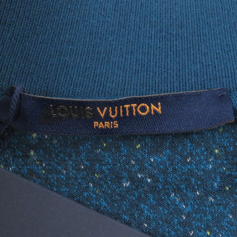 Louis Vuitton 22AW LV Gradient Logo Embroidery Zip-up Fleece Vest Gilet Blue