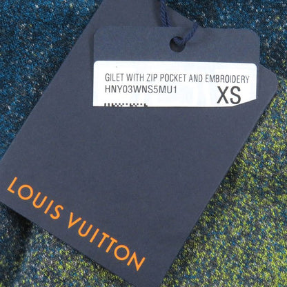 Louis Vuitton 22AW LV Gradient Logo Embroidery Zip-up Fleece Vest Gilet Blue