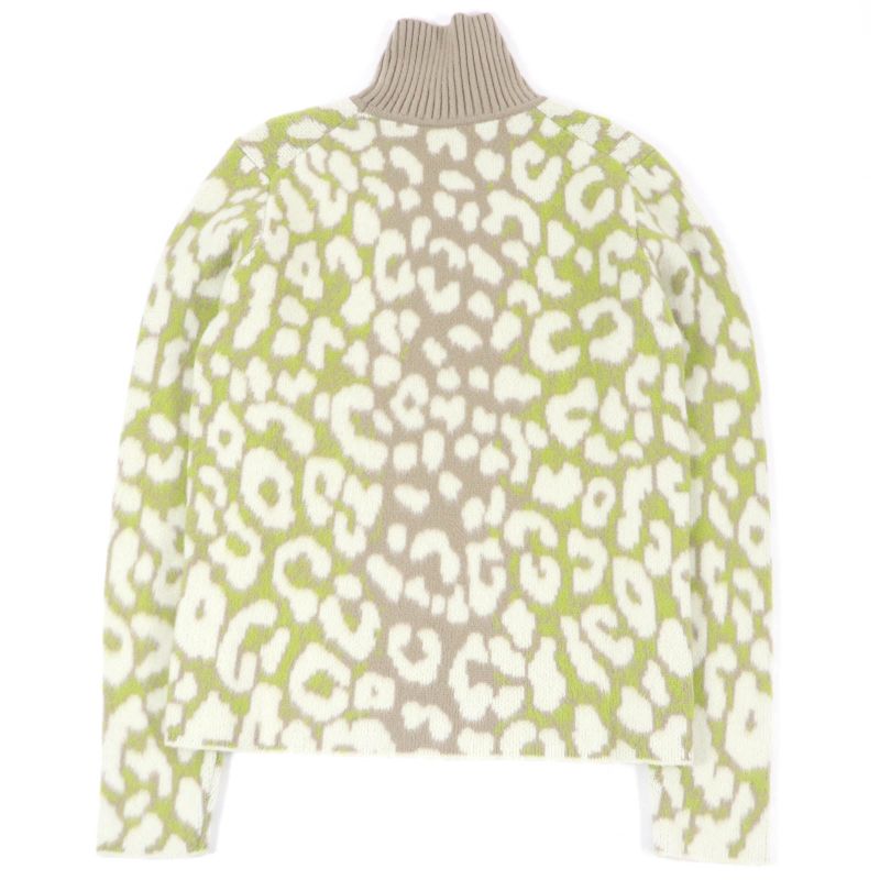 DIOR Homme 213m638at426 100% Cashmere Leopard Pattern High Neck Knit Sweater