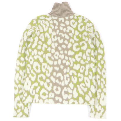 DIOR Homme 213m638at426 100% Cashmere Leopard Pattern High Neck Knit Sweater