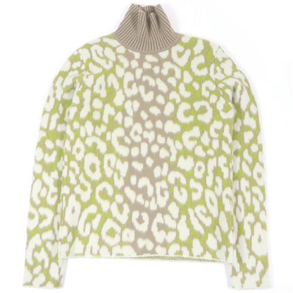DIOR Homme 213m638at426 100% Cashmere Leopard Pattern High Neck Knit Sweater