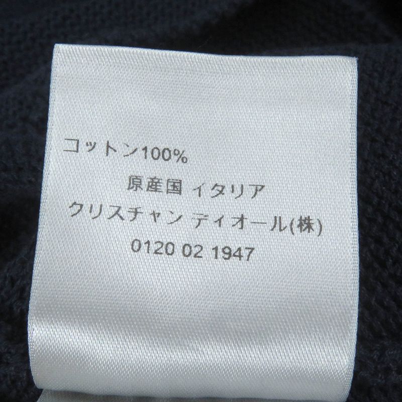 DIOR Homme 24tm634at459 Cotton Tin Embroidery Long Sleeve Knit Sweater Navy M