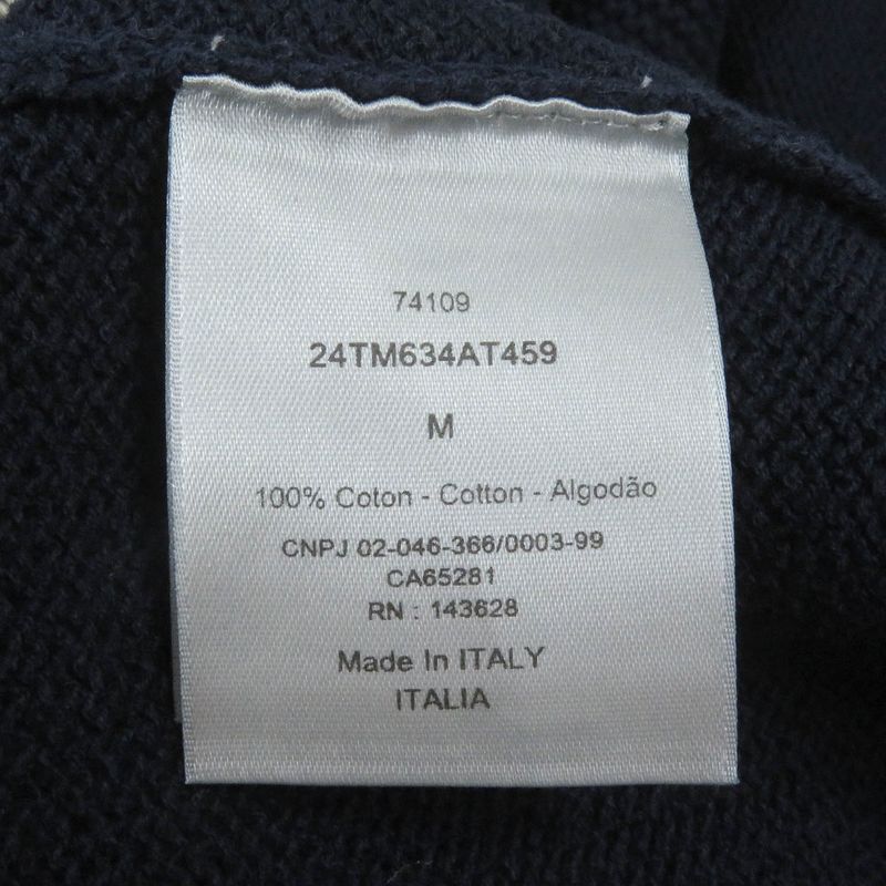 DIOR Homme 24tm634at459 Cotton Tin Embroidery Long Sleeve Knit Sweater Navy M