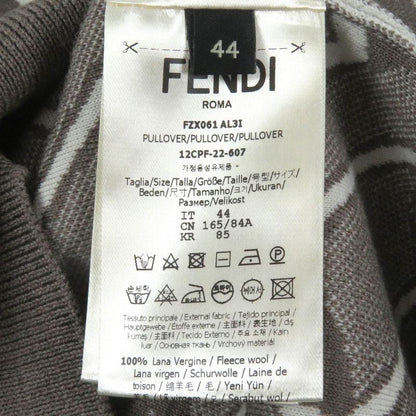 Fendi 2022 Fzx061 100% Wool FF Logo Chain Total Pattern Crew Neck Knit Sweater