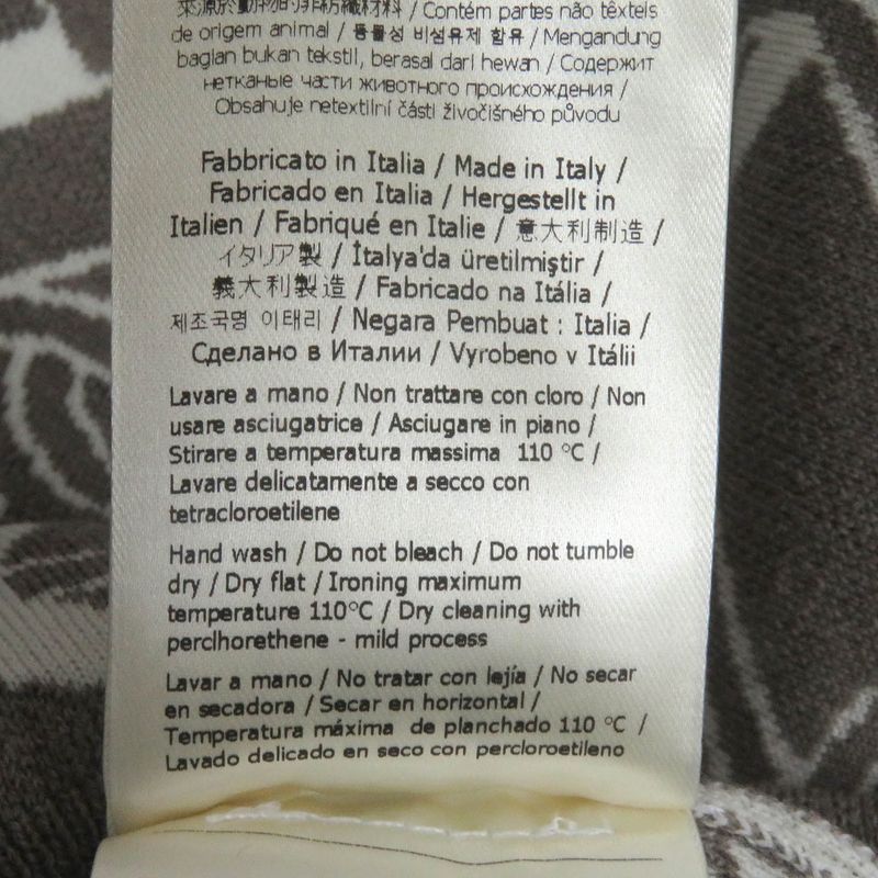 Fendi 2022 Fzx061 100% Wool FF Logo Chain Total Pattern Crew Neck Knit Sweater