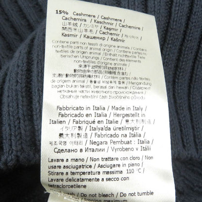 Fendi 2021 Fzx036 Cotton Cashmere FF Logo Pocket Ribbed Knit Sweater Blue Gray