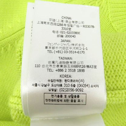 Fendi 2022 Fzx123 100% Wool Crew Neck Knit Sweater With Baguette Bag Lime Green