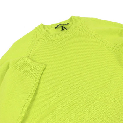Fendi 2022 Fzx123 100% Wool Crew Neck Knit Sweater With Baguette Bag Lime Green