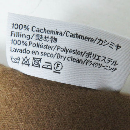 LOEWE 100% Cashmere Anagram Embroidery Fringed Padded Scarf Brown Made In