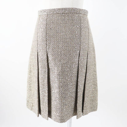 Gucci 545461 All-over Sequin Pleated Skirt Gold Tone 40 Genuine