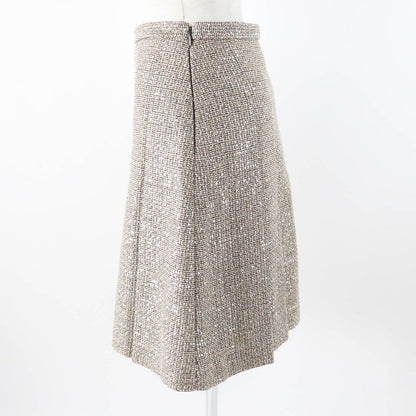 Gucci 545461 All-over Sequin Pleated Skirt Gold Tone 40 Genuine