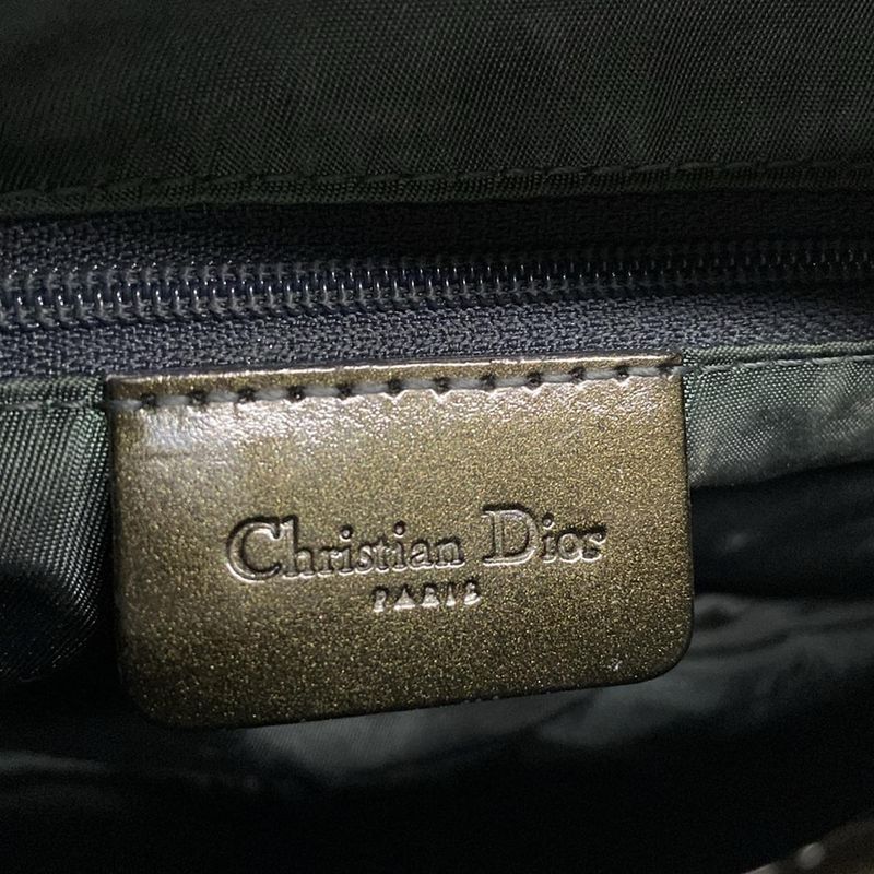Dior/christian Dior Shoulder Bag Double Saddle Bag Dark Brown And Khaki Gold