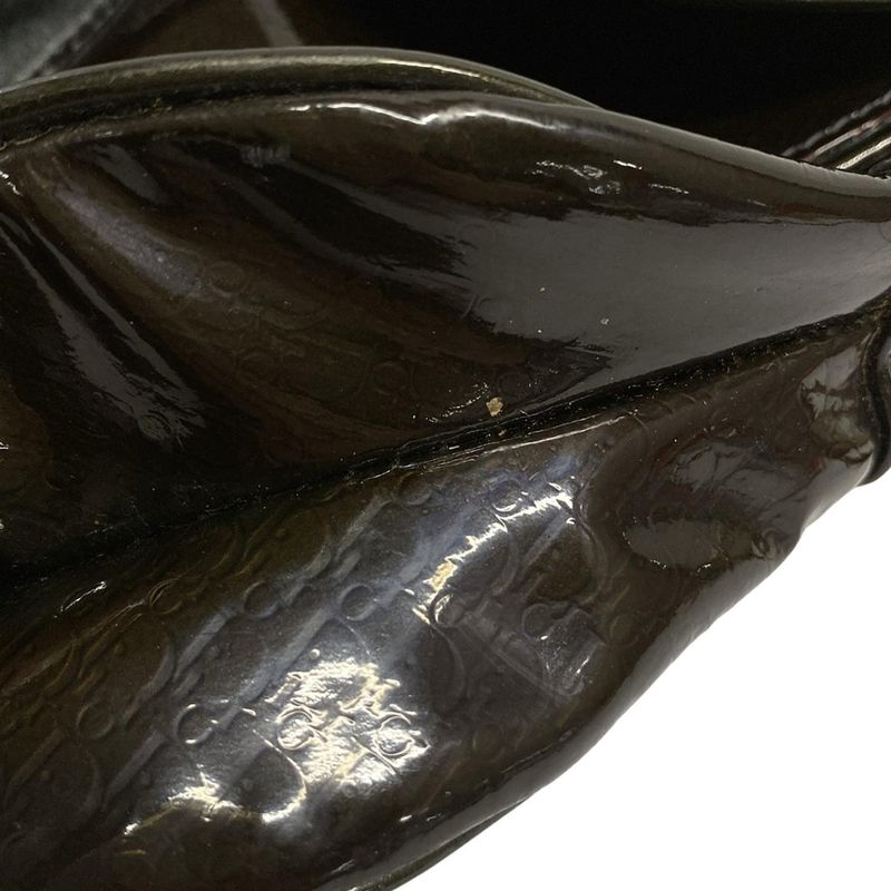 Dior/christian Dior Shoulder Bag Double Saddle Bag Dark Brown And Khaki Gold