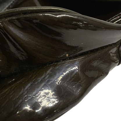 Dior/christian Dior Shoulder Bag Double Saddle Bag Dark Brown And Khaki Gold