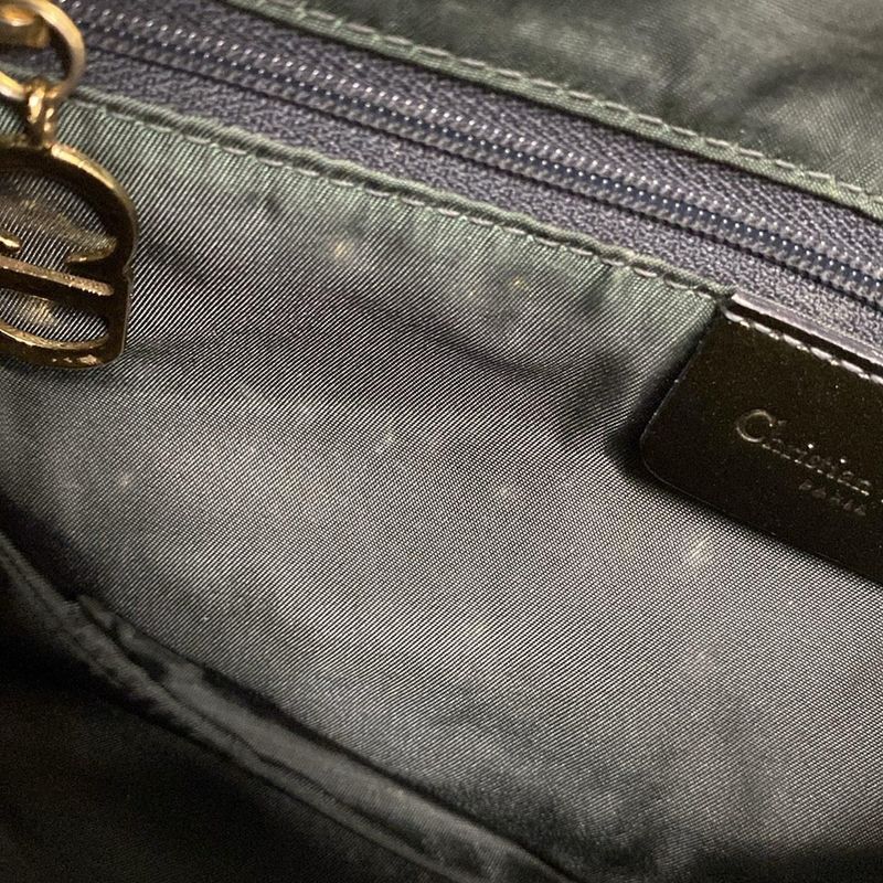 Dior/christian Dior Shoulder Bag Double Saddle Bag Dark Brown And Khaki Gold