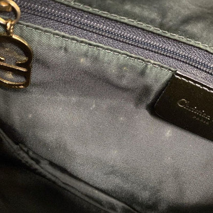 Dior/christian Dior Shoulder Bag Double Saddle Bag Dark Brown And Khaki Gold