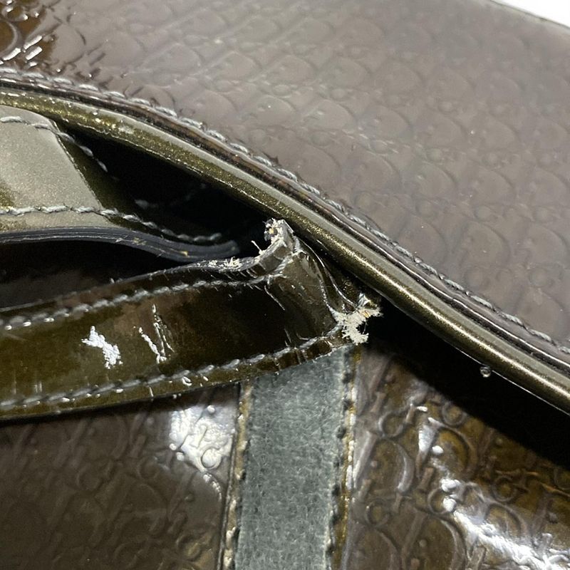 Dior/christian Dior Shoulder Bag Double Saddle Bag Dark Brown And Khaki Gold