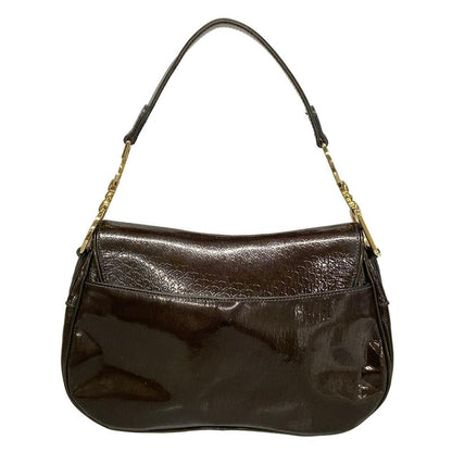 Dior/christian Dior Shoulder Bag Double Saddle Bag Dark Brown And Khaki Gold