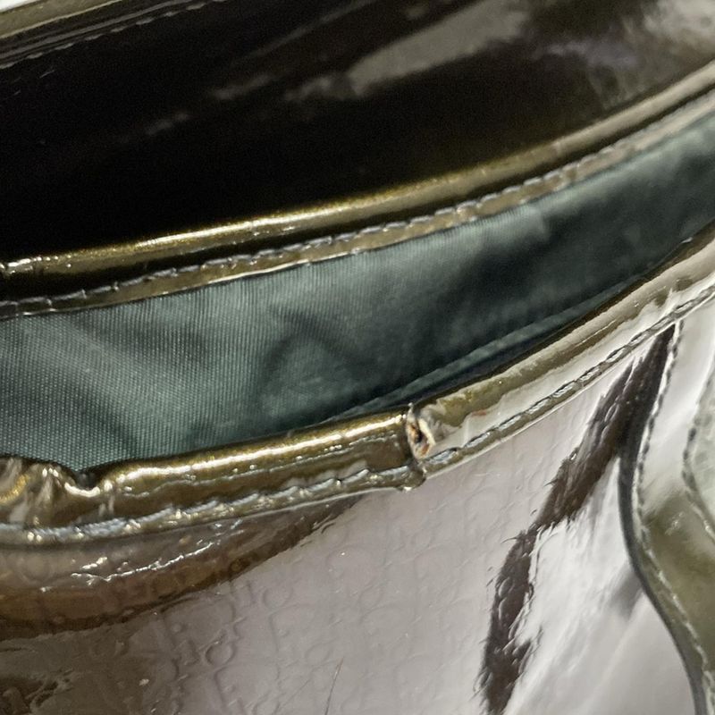 Dior/christian Dior Shoulder Bag Double Saddle Bag Dark Brown And Khaki Gold