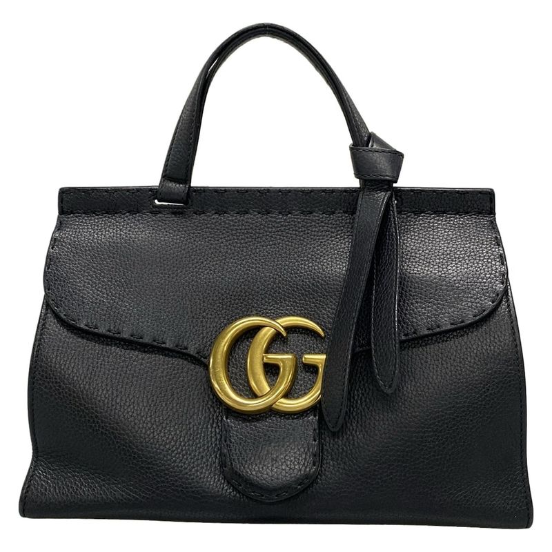 Gucci Handbag GG Marmont 421890 Black Leather
