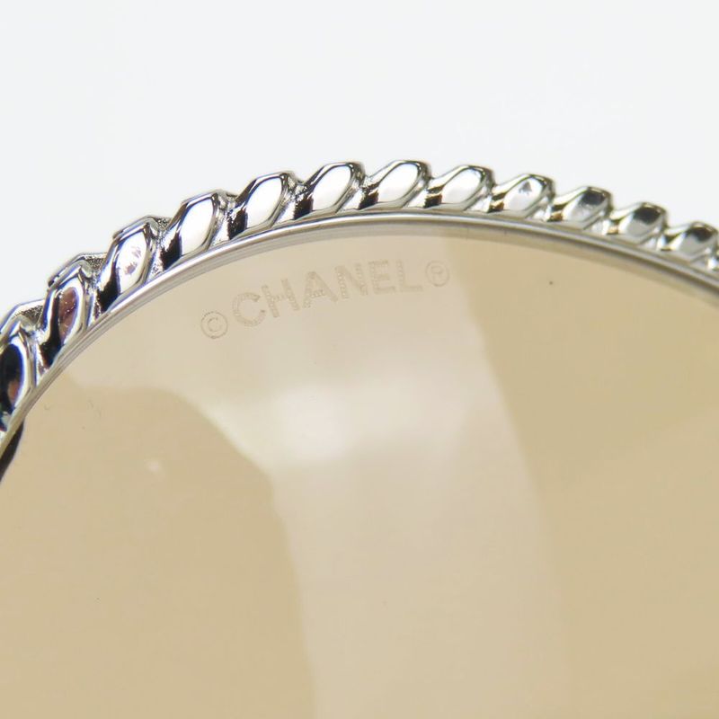 Chanel Sunglasses 4242 Pant Shape Metal Brownish Silver Chain 55□17 135 Ladies