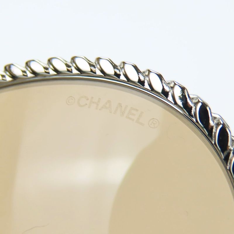 Chanel Sunglasses 4242 Pant Shape Metal Brownish Silver Chain 55□17 135 Ladies
