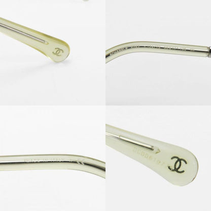 Chanel Sunglasses 4242 Pant Shape Metal Brownish Silver Chain 55□17 135 Ladies