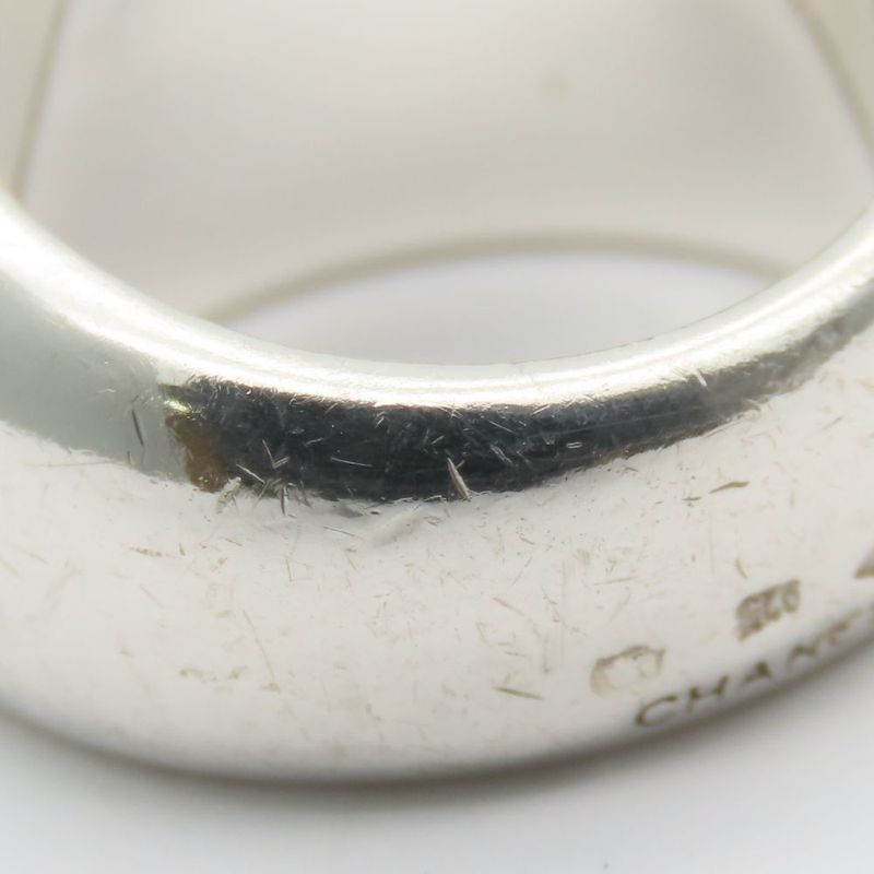 Chanel Ring / Ring 925 Silver Approx 17.6g Silver Accessories Logo Volume