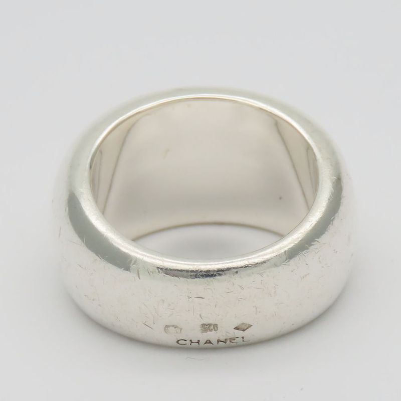 Chanel Ring / Ring 925 Silver Approx 17.6g Silver Accessories Logo Volume