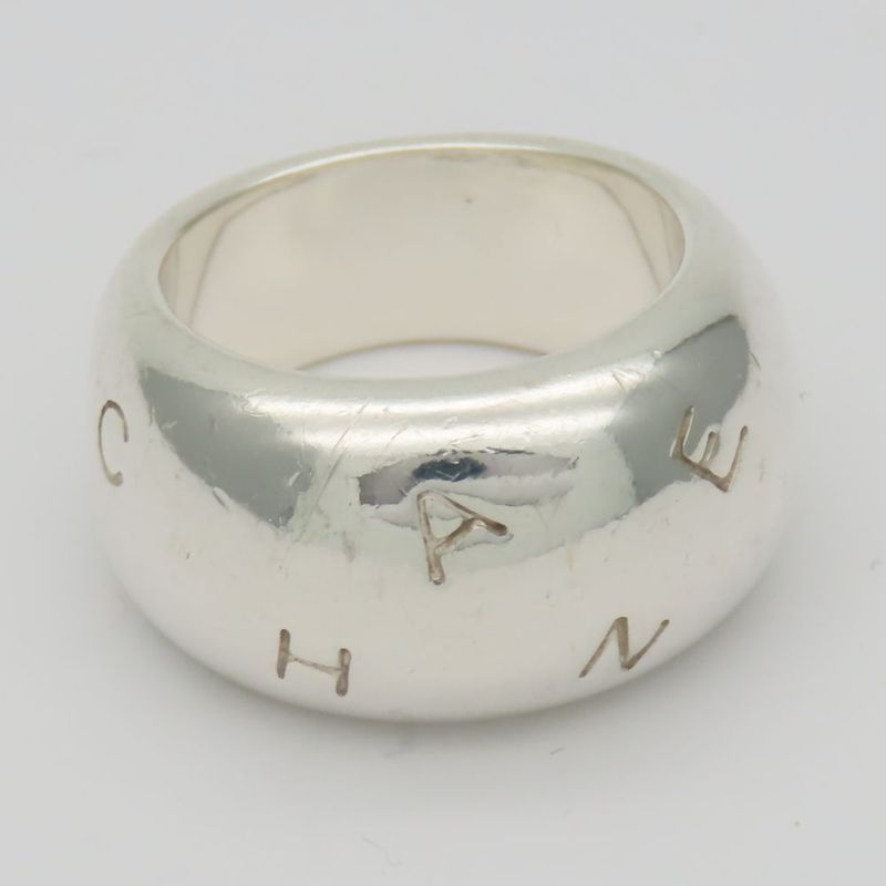 Chanel Ring / Ring 925 Silver Approx 17.6g Silver Accessories Logo Volume