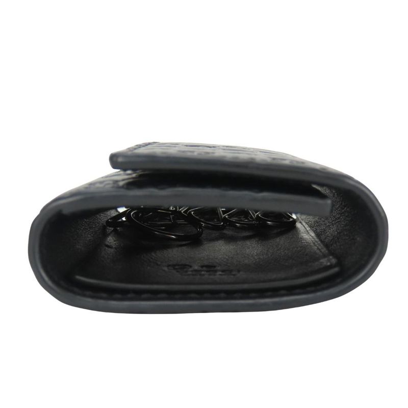 Gucci Key Case 150402 6-stacks Cima Leather Black Micro Guccissima Small