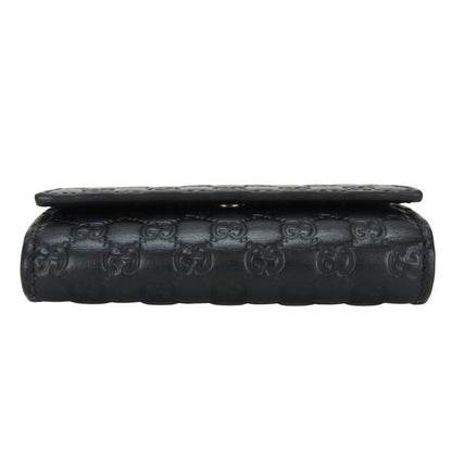 Gucci Key Case 150402 6-stacks Cima Leather Black Micro Guccissima Small
