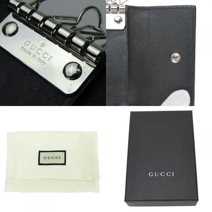 Gucci Key Case 150402 6-stacks Cima Leather Black Micro Guccissima Small
