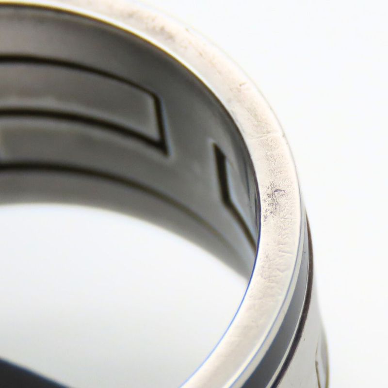 Hermes Ring - Ring Move Ash 56 Silver 925 Approx 7.8g Silver Black Accessories